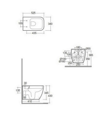 Унитаз подвесной RAK Ceramics Metropolitan q1_MP13AWHA, безободковый, без сиденья
