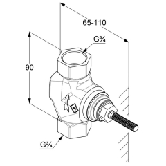 Внутренняя часть Kludi Universale 53811 вентиля