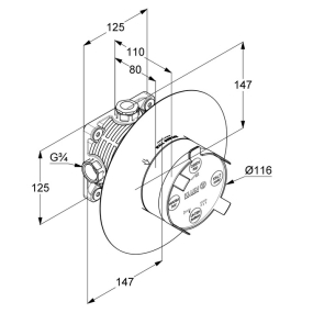 Внутренняя часть Kludi FlexxBoxx 88011 смесителя