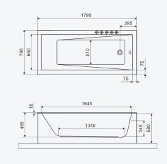 Ванна акриловая Excellent Wave Slim 180x80, с ножками