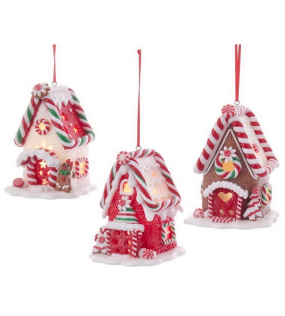 Елочная игрушка "Пряничный домик" 10,2 см, в ассортименте