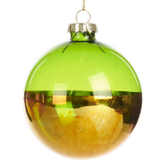 Елочный шар "Половинки" 8 см, зеленый Елочный шар "Половинки" 8 см, зеленый