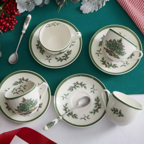 Набор чашек чайных с блюдцами Christmas Tree 200 мл, 8 предметов