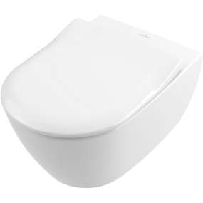 Унитаз подвесной Villeroy&Boch Subway 2.0 56х37, CeramicPlus, 5614R2R1, безободковый, с сиденьем