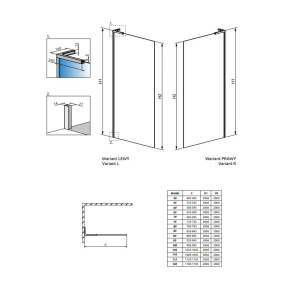 Душевое ограждение Radaway Modo SL II 110х200, левое, прозрачное стекло 8 мм, хром