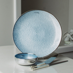 Блюдо сервировочное Dogale Aurea 34 см, голубое