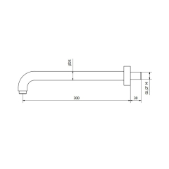 Вывод для душа iB Rubinetti Shower Head 316 P3059BM, черный матовый