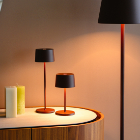 Лампа настольная Zafferano Olivia Micro 20 см, красно-оранжевая