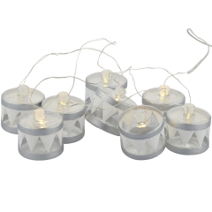 Елочная гирлянда Elly "Барабаны", длина 1,5 м, цвет серебро