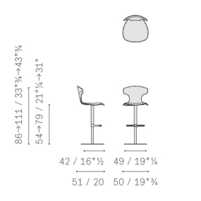 Стул барный Poltrona Frau Montera, Cypress