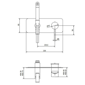 Смеситель для гигиенического душа iB Rubinetti MilanoTorino EMT706BO, белый матовый