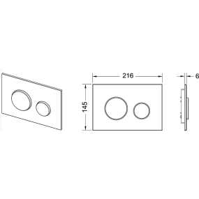 Панель смыва TECEloop 9240654, две клавиши, черный/белый