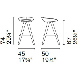 Стул полубарный Calligaris Palm CS1811, Taupe
