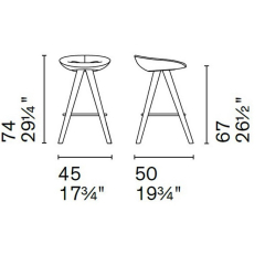 Стул полубарный Calligaris Palm CS1811, Taupe