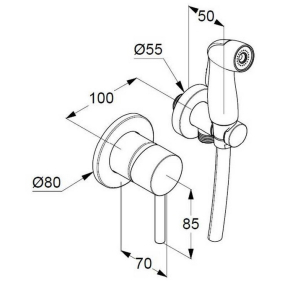 Смеситель для гигиенического душа Kludi Bozz 389990576, комплект, хром