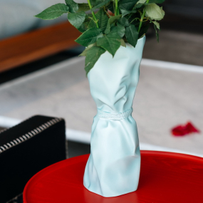 Ваза Papyrus 25 см, бирюзовая