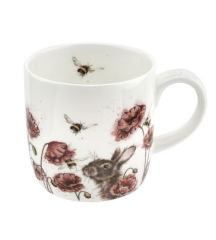 Кружка Let it Bee (шмель, заяц и маки) 310 мл