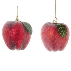Игрушка на елку "Яблоко" 9 см, цвет в ассортименте