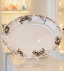 Блюдо овальное "Зайцы" 39,3х29 см