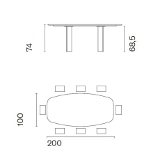 Стол Calligaris Sandy 200х100 CS4156, Canaletto Walnut