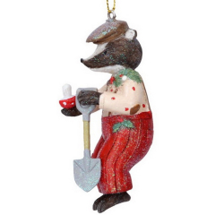 Елочная игрушка "Мистер Барсук" 8,5 см