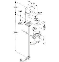 Смеситель для биде Kludi Bozz 385333976, черный матовый