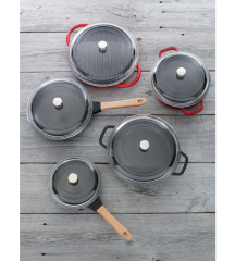 Сотейник со стеклянной крышкой La Cocotte 24 см, вишневый