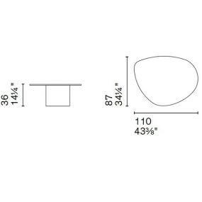 Стол Calligaris Mushroom 110х87 CS5140-B, гранит, Calacatta Black Marble