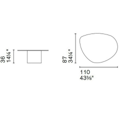 Стол Calligaris Mushroom 110х87 CS5140-B, гранит, Calacatta Black Marble