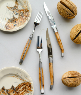 Набор столовых приборов Laguiole en Aubrac, 4 предмета, ручка - можжевельник