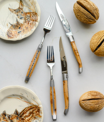Набор столовых приборов Laguiole en Aubrac, 4 предмета, ручка - можжевельник