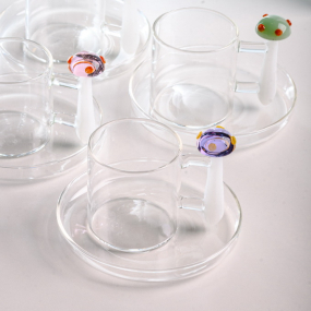 Чашка для эспрессо с блюдцем "Фиолетовый гриб" Alice 100 мл