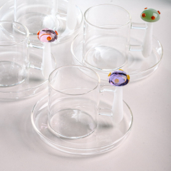 Чашка для эспрессо с блюдцем "Фиолетовый гриб" Alice 100 мл