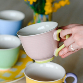 Чашка для завтрака New Milk Colorblock 500 мл, розовая