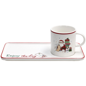 Кружка на подносе New Milk & Coffee Let It Snow 350 мл