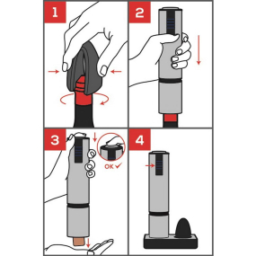 Штопор электрический Elis touch 27 см, цвет хром