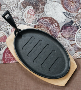 Сковорода овальная со съемной ручкой на подставке Fusion Taste 27х17 см