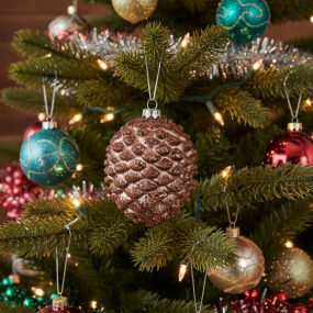 Елочная игрушка "Шишка" 8 см, коричневая