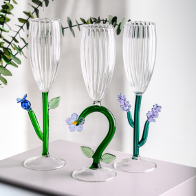 Бокал для шампанского "Лиловый цветок" Botanica 160 мл