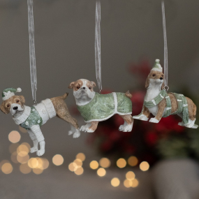 Игрушка на елку "Боксер в зеленой накидке" 8 см