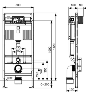 Модуль для подвесного унитаза TECE TECEprofil 9300302
