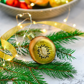 Новогодняя игрушка "Киви" 6,5 см