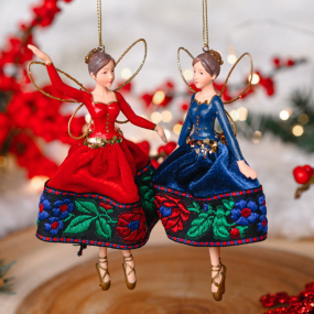 Новогодняя игрушка "Фея" 15 см, синяя