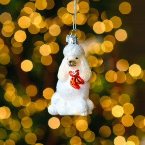 Новогодняя игрушка "Пудель" 9 см