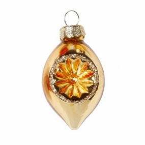 Елочная игрушка "Сосулька" Inge's Christmas 4,5 см, желтая глянцевая