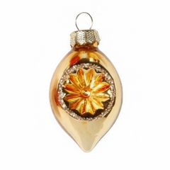 Елочная игрушка "Сосулька" Inge's Christmas 4,5 см, желтая глянцевая