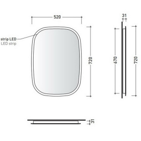 Зеркало с подсветкой Flaminia Flag 52х72 FG52SPE