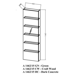 Зеркальный шкаф-пенал Kolpa-San Alexis A 1462/15 DC, 146х45, подвесной, дерево