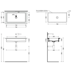 Раковина встраиваемая Flaminia Miniwash 35х70 MW75SP