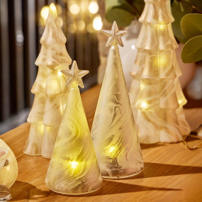 Фигурка с подсветкой "Елка" 21 см, цвет серебро